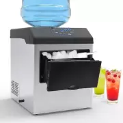 ADVWIN Ice Maker, Portable Ice Cube Maker Machine with Water Dispenser, Silver+B