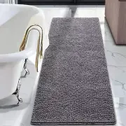 LOCHAS Luxury Bathroom Rug Shaggy Bath Mat 24 x 60 Inch, 24''x60'', Grey