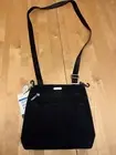 Baggallini Legacy Peek A Boo Crossbody RFID Black Charcoal Cheetah Print Purse