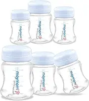 Maymom Wide-Mouth Milk Storage Collection Bottle with Travel Cap and Sealing Ring ; Can Replace Spectra S1 S2 Avent Natural Avent Classic Bottles (6pc 4.7Oz/140mL)
