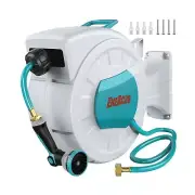 ENEACRO Retractable Garden Hose Reel with Wall Mount 1/2"×100ft with 10 Pat