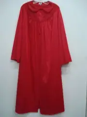 USA Made Nancy King Lingerie Soft Luster Nylon Robe Size Medium Red #689N