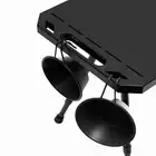 (BLACK)Foldable Camping Tables Aluminum Alloy Folding Table Adjustable Heig GS0
