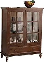 Wine Rack,Solid Wood Wine Cabinet,Floor-Standing Display Rack (can Hold 20~30 Bottles) Suitable for Living Room(Color 3)