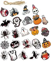 DECHOUS 2 Sets Pendants of Decorative Party Hanging Ornaments House Theme Halloween Home Tags Prop Decor Ornament Window Haunted Wall Signs Creepy Decoration Tree