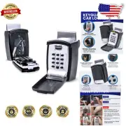 Portable Car Window Lock Box - Key Storage Vault with Keypad & Weather Cover