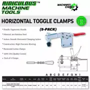 200LB U-Bar Straight Base Horizontal Clamp 5-Pack: Carbon Steel Hardware