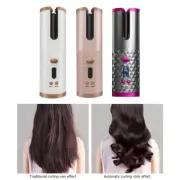 Hair Curler Auto Cordless Rotating Waver Curling Iron Wireless LCD Ceramic