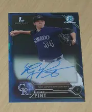 2016 Bowman Chrome (draft) autograph prospect BLUE refractor Riley Pint /150