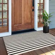 DTOTSFCZF Large Front Door Mat Outdoor Entrance Rugs Non Slip Washable for Entryway Kitchen Laundry and Bedroom （ Black and White，60×90cm