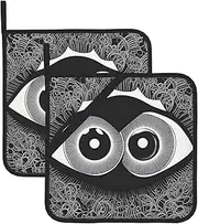Evil Eyes Potholders BBQ Pot Holders for Heat Resistant Potholder, Hot Pads,Cooking Baking(2-Pack)
