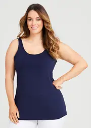 [Taking Shape] Taking Shape Bamboo Reversible Ultimate Cami Size 28 in Dark Indigo - Plus Size Women's Tops & T Shirts Dark Indigo