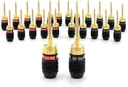 Deadbolt Flex Pin Banana Plugs for Spring Loaded Speaker Terminals, 12 Pairs Gold Plated Plugs