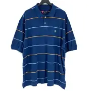 Chaps Crest Striped Polo Short Sleeve Shirt