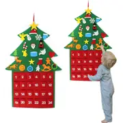 24Pockets DIY Felt Christmas Tree Advent Countdown Calendar Wall Hanging?Decor