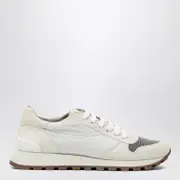 [Brunello Cucinelli] White nylon and suede trainer 40 IT White