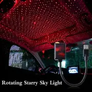 USB Car Interior Red LED Atmosphere Starry Sky Lamp Ambient Star Night LightS (for: Mini)