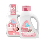 Dreft Stage 1 Newborn Baby Liquid Laundry Detergent 32 loads 46 fl oz 2-pack