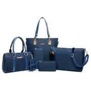 Crossbody Bags Backpack Totes Shoppers and Men's Handbags for Women Ladies 6-Piece Set PU Leather with Nylon and Polyester Design