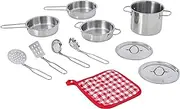 Teamson Kids 11-Piece Little Chef Frankfurt Stainless Steel Cooking Accessory Set