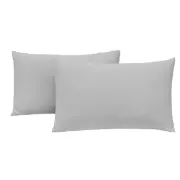 Jersey Knit Pillow Cases Standard/Queen Set of 2 - Grey Pillowcases with Ultr...