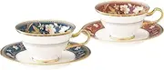 [Noritake] Y6988/4403-12 Cup & Saucer (Color Changing Pair Set) (Both Coffee & Tea), 7.8 fl oz (220 cc), Sublime, 2 Guests, Iron Navy Blue, Shrimp Tea, Bone China