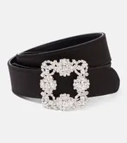 [Manolo Blahnik] Manolo Blahnik Hangisi satin belt Inch 29.5 black