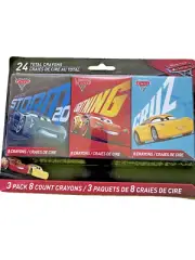 Crayons Cars Disney Pixar 3 Box Party Pack 24 Total Storm Lightning Cruz Art Set