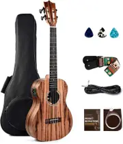 CB207 Acacia Baritone Acoustic Electric Ukulele with Truss Rod with Additional S