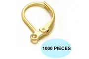 1000 Pack Earrings Gold Backing Leverback Ear Hooks Clasp Findings Bulk