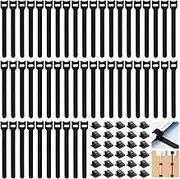 80 Pcs Cable Management Set - 50 Reusable Nylon Cable Ties (15x1.2cm) with 30 Adhesive Cable Clips (1.4x1.4x0.8cm), Wall Wire Organizer Bundle for Home Office Desk TV Computer Wire Management, Black