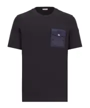 Moncler Logo Jacquard Patch Pocket T-Shirt midnight blue