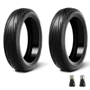 TDR 2pcs Self-Healing 60/65-6.9 Tubeless Tire with valve for Electric Scooter Impact Resistant Rubber Grooved Design