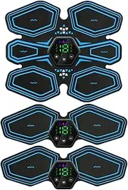 Abs Stimulator Abdominal, 6 Modes 19 Levels Ab Belt with Gel Pads, Flexible Abs Muscle Toner, Portable Ab Toner Muscle Stimulator for Arms, Shoulder, Back
