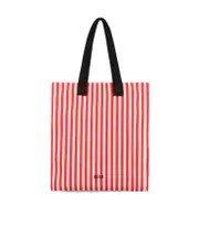 MSGM Striped Top Handle Bag One size WHITE RED