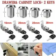 Cylinder Cabinet Cam Lock with Key for Lockers Drawers Cupboards