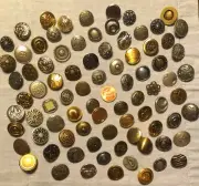 Mixed Lot 82 Shank Metal Buttons 11/16" 17mm - 13/16" 20mm Some Repeats # 9208