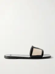 [Valentino Garavani] Valentino Garavani - Viva Superstar Appliquéd Two-tone Leather Slides - Cream - IT39 IT 39 Cream