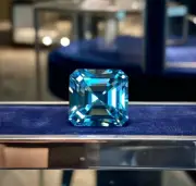 3 Ct Asscher Cut CVD Diamond VVS1 Certified Luxury Beauty Lab Grown Blue Color