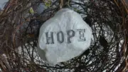 Garden Rock Decor Outdoor Grey Stone Pebble "HOPE" Word Sentiment Small 4.5"NWOT
