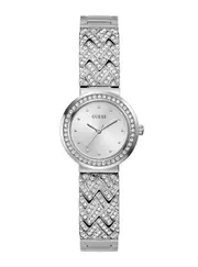 GUESS Women's Silver Treasure Crystal Watch One Size