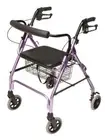 Lumex Walkabout Lite Rollator with Seat, Lightweight 14.5 Lb. Walker, Large 6" W