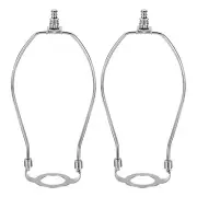 2 Set 9 Inch Lamp Harp with E26 Light Base UNO Fitter Adapter, Chrome