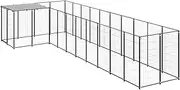VRAXO Dog Kennel Black 7.26 m² Steel -46.65KG,3082237