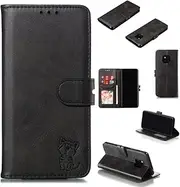 [NH] Case Huawei Mate 20 Pro Leather Case, Luxury Leather Wallet Flip Cover [with Screen Protector] with Viewing Stand and Card Slots Shockproof Cover, for Huawei Mate 20 Pro - Black