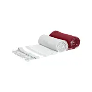 Nicola Spring 4pc Deluxe Turkish Cotton Towels Set - Burgundy + Grey