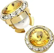 [HAWSON] Birthstone Button Cover Cufflinks for Men,Shiny 18K Gold Tone Dress Shirt and Tux Shirt Accessories,Birthday Christmas Wedding Gifts