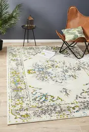 Rug Culture Ivory & Green Soft Rug