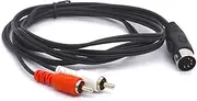 GLHONG 5 Pin Midi to RCA Cable, 5-Pin Din Male to 2 RCA Phono Male Plugs Audio Lead Cord for Bang & Olufsen, Naim, Quad, Stereo Systems