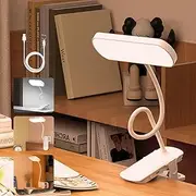 40 LED Desk Lamp with Clamp, Yakiter Eye Protect Book Light, 3 Color Modes Dimmable Table Lamp, Charging and Plugging in,Rechargeable USB Clip on Desk Light for Bed Headboard, Workbench, Home